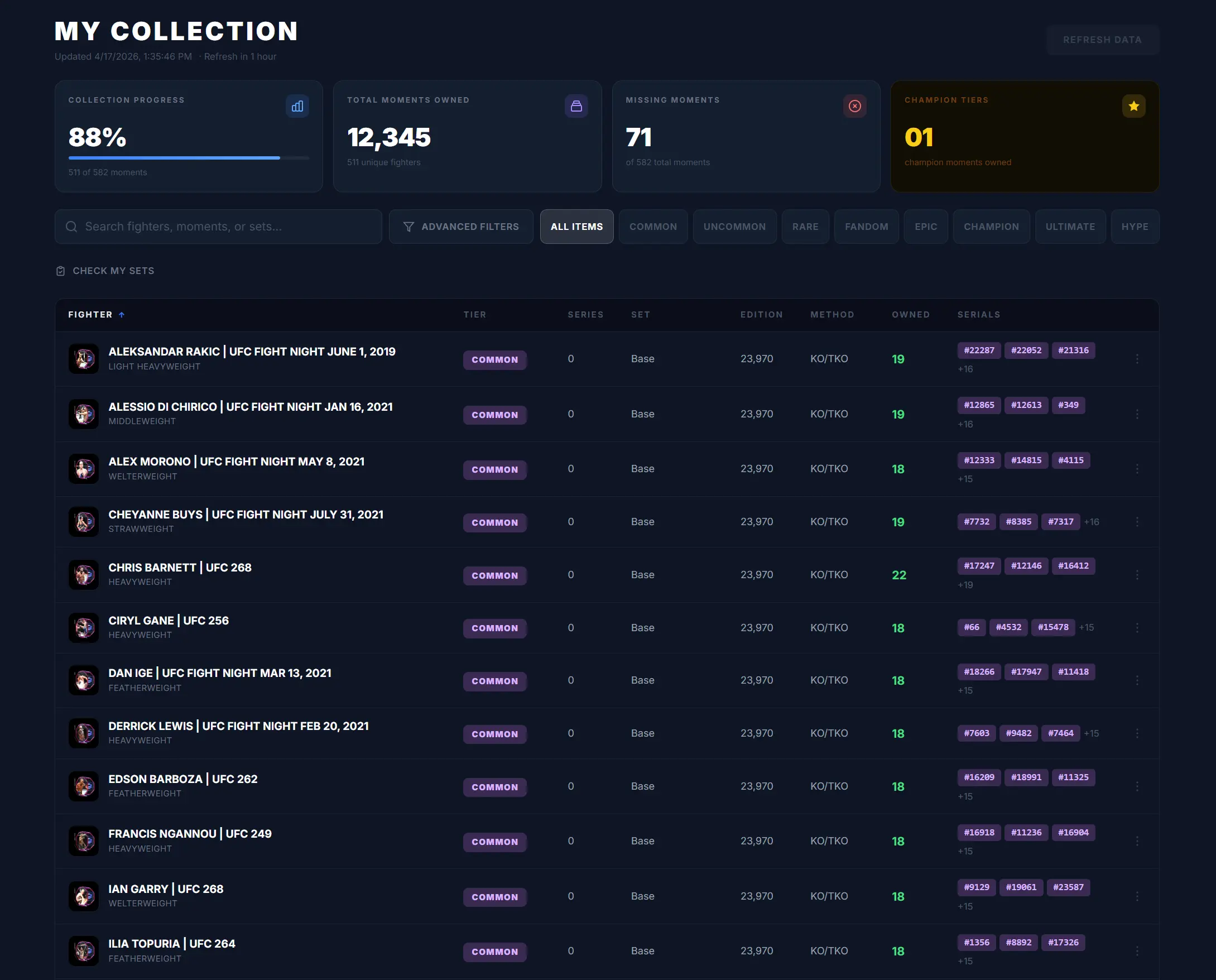 StrikeTracker Dashboard