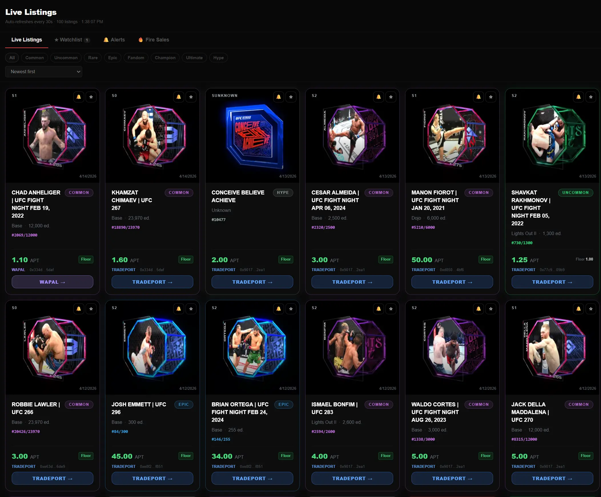 Live Listings