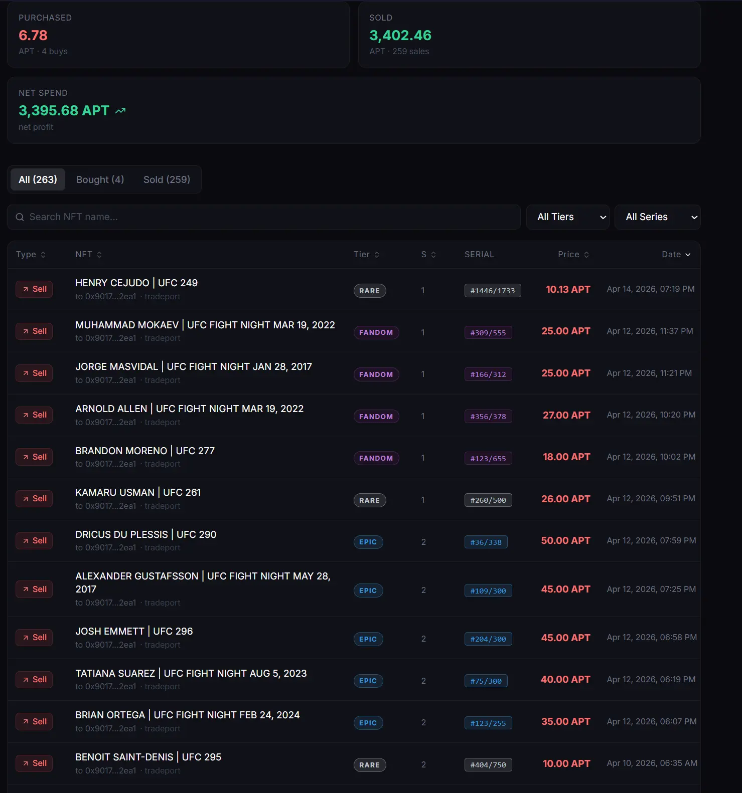Trade History